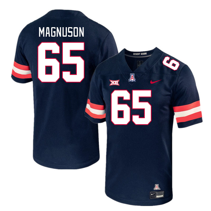 Men #65 Leif Magnuson Arizona Wildcats Big 12 Conference College Football Jerseys Stitched-Navy